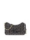 Emporio Armani Shoulder Bag With Embroidered Logo In Black