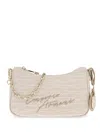 Emporio Armani Shoulder Bag With Embroidered Logo In Neutrals