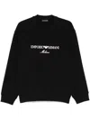 Emporio Armani Embroidered-logo Sweatshirt In Black