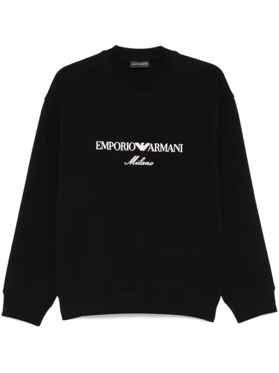 EMPORIO ARMANI EMBROIDERED-LOGO SWEATSHIRT