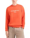 Emporio Armani Embroidered Logo Sweatshirt In Red Clay