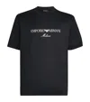 Emporio Armani Embroidered Logo T-shirt In Black