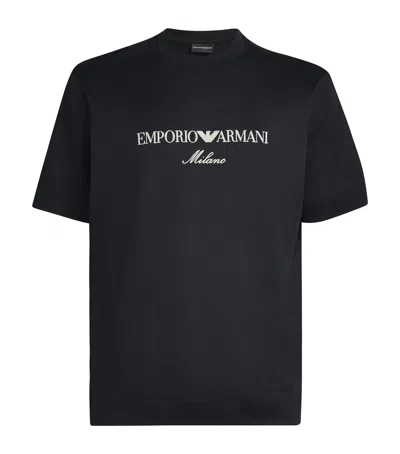 EMPORIO ARMANI EMBROIDERED LOGO T-SHIRT