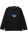 Emporio Armani Embroidered-logo T-shirt In Black