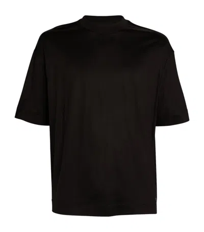 Emporio Armani Embroidered Logo T-shirt In Black
