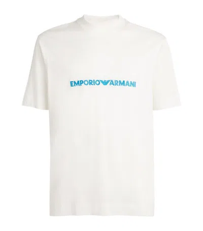 Emporio Armani Embroidered Logo T-shirt In White