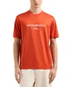 Emporio Armani Jersey-lyocell Blend T-shirt With Asv Logo Embroidery In Orange