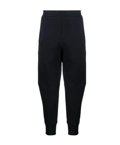 Emporio Armani Embroidered-logo Track Pants In Black