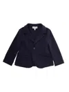 Emporio Armani Embroidered-logo Two-button Blazer In Black