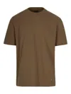 Emporio Armani Embroidered-plaque T-shirt In Brown