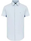 Emporio Armani Embroidered Shirt In Light Blue