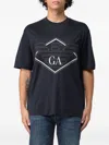 Emporio Armani Embroidered T-shirt In Blue