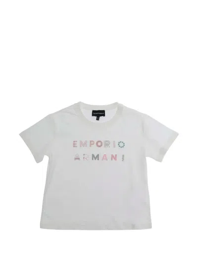 Emporio Armani Kids' Embroidered T-shirt In Gray