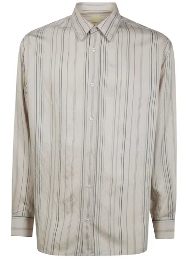 Emporio Armani Embroidered Viscose Blend Shirt In Gray