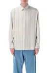 Emporio Armani White Shirt With Striped Pattern In Neutral