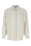 Emporio Armani White Shirt With Striped Pattern In Neutral