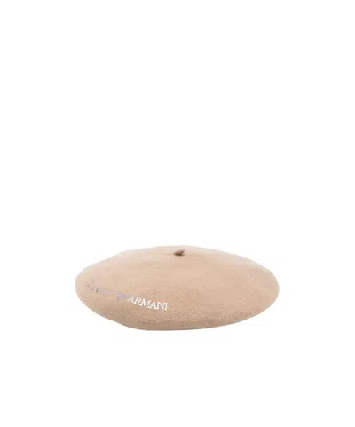 EMPORIO ARMANI EMBROIDERED WOOL BERET