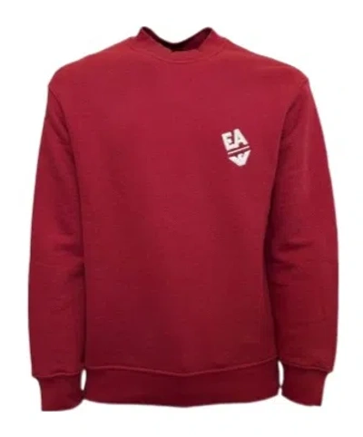 Emporio Armani Embroidery Logo Sweater In Red