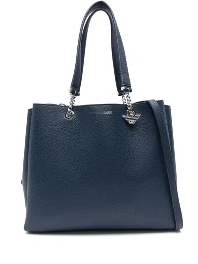 Emporio Armani Empoorio Armani Logo-print Tote Bag In Blue