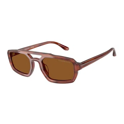 Emporio Armani Geometric-frame Sunglasses In Brown