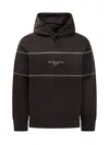 Emporio Armani Stripe-detail Long-sleeve Hoodie In Brown