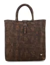 Emporio Armani Large Vintage Suede Shopper Bag In Brown