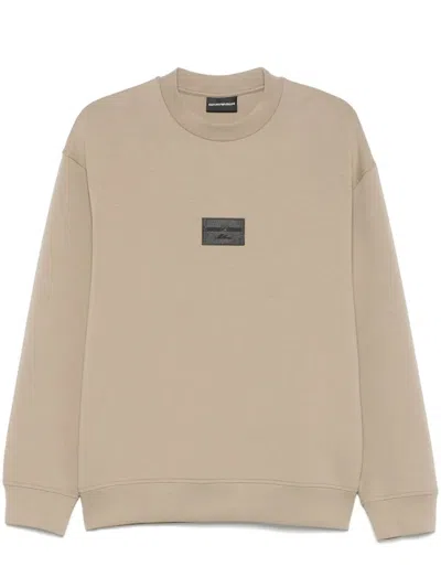 Emporio Armani Logo-embroidered Sweatshirt In Grün