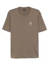 Emporio Armani Jersey T-shirt With Rubberised Logo Print In Brown