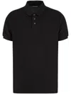 Emporio Armani Official Store Jersey Polo Shirt With Embossed Logo Tape In Black