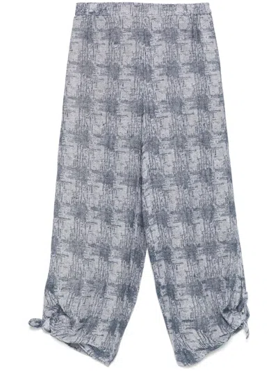 Emporio Armani Patterned-jacquard Trousers In Weiss