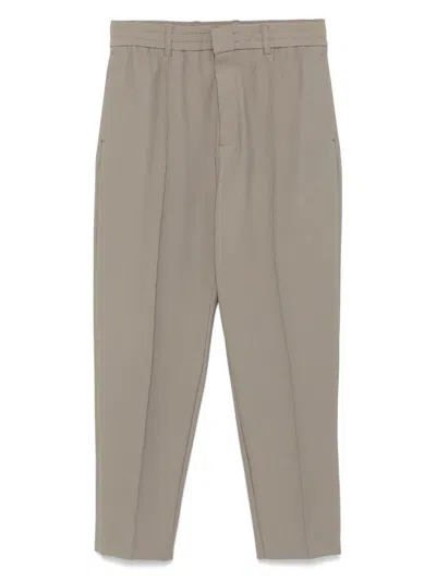 Emporio Armani Stretch-design Trousers In Brown