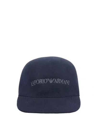 Emporio Armani Wool Hat Man Hat Blue Size 7 ⅜ Wool