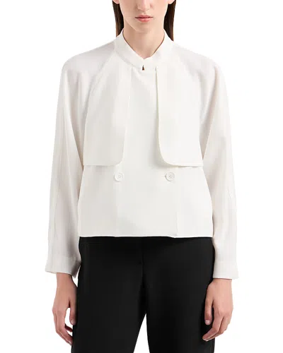 Emporio Armani Empporio Armani Techno Cady Shirt In Warm White