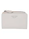 Emporio Armani Engraved Logo Zip-around Wallet In Perla