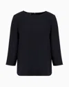 EMPORIO ARMANI ENVERS-SATIN BLOUSE WITH 3/4 SLEEVES