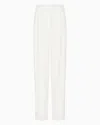 Emporio Armani Official Store Envers-satin Palazzo Trousers With Darts In White