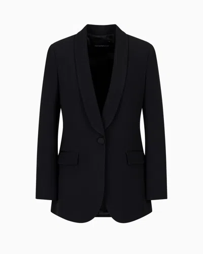 EMPORIO ARMANI SINGLE-BREASTED BLAZER IN ENVERS SATIN