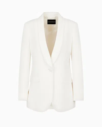 EMPORIO ARMANI SINGLE-BREASTED BLAZER IN ENVERS SATIN