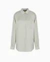 Emporio Armani Envers Satin Shirt With Micro Eagle Embroidery From The Peace Capsule Collection
