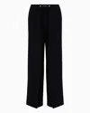 Emporio Armani Official Store Envers Satin Trousers With A Piercing-style Closure In Black