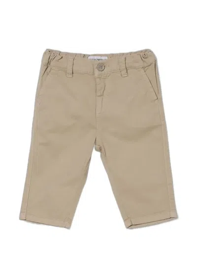 Emporio Armani Kids' Essential Chino Trousers In Brown