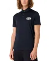 Emporio Armani Logo Short-sleeved Polo Shirt In Blue