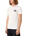 Emporio Armani Logo-embroidered T-shirt In Off White