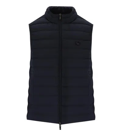 Emporio Armani Essential Navy Blue Quilted Vest