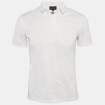 Pre-owned Emporio Armani Essential White Cotton Jersey Polo T-shirt S