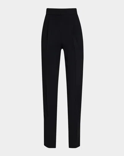Emporio Armani Essentials Pleated Tapered Trousers In Black