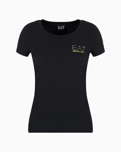 Emporio Armani Evolution Cotton-blend Jersey T-shirt In Black