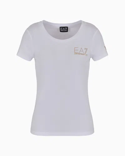 Emporio Armani Cotton-blend Jersey Evolution T-shirt In White