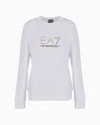 Emporio Armani Evolution Viscose-blend Crew-neck Sweatshirt In White