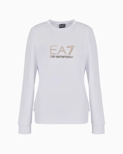 Emporio Armani Evolution Viscose-blend Crew-neck Sweatshirt In White